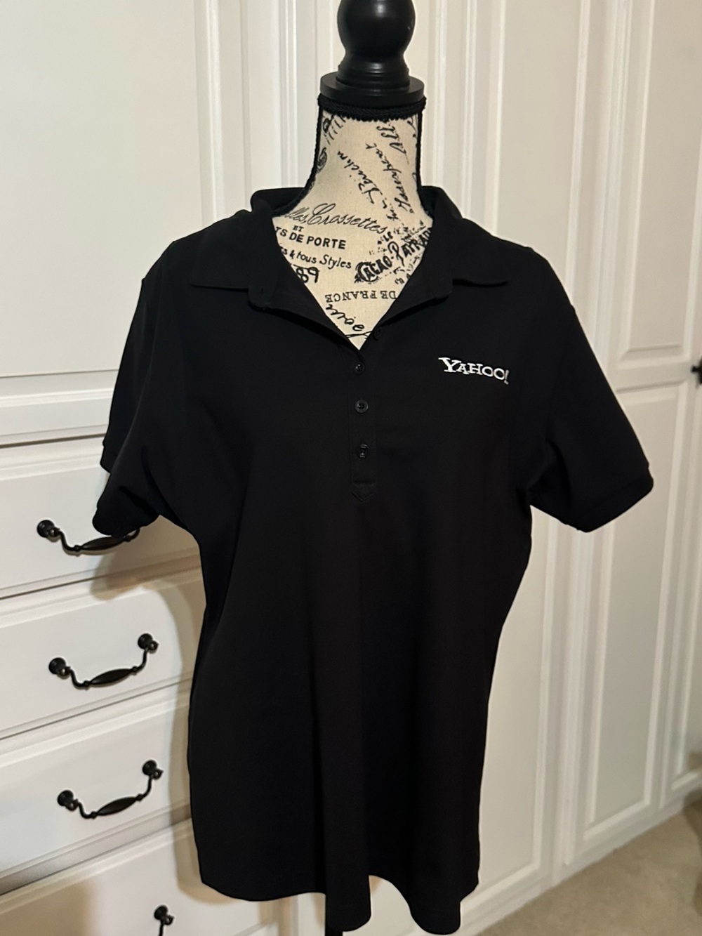 Women OGIO Black Polo Shirt with Yahoo Logo